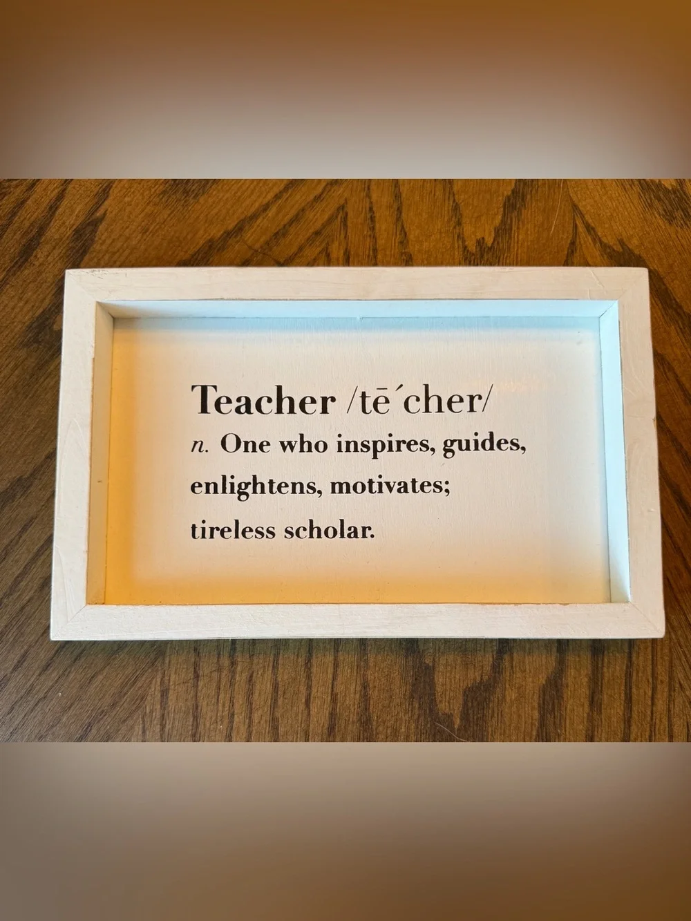 Mudpie Teacher Definition Wall Sign - White with Black Text